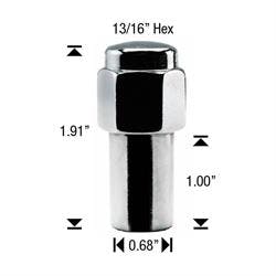 White Knight 8802-BULK Extended Mag Lug Nut, 7/16 Inch