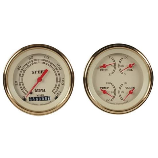 Classic Instruments VT02GLF Vintage Series Quad Gauges, 3-3/8 Dia.