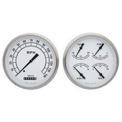 Classic Instruments CT47CW52 Pickup Gauge Sets, 47-53 GM, White