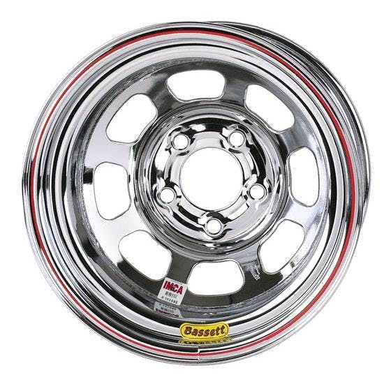 Bassett Chrome D-Hole 15 Inch Wheel 15x8, 5 on 4.75, Non Beadlock