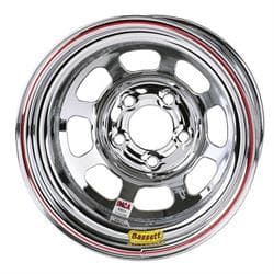Bassett Chrome D-Hole 15 Inch Wheel 15x8, 5 on 4.75, Non Beadlock