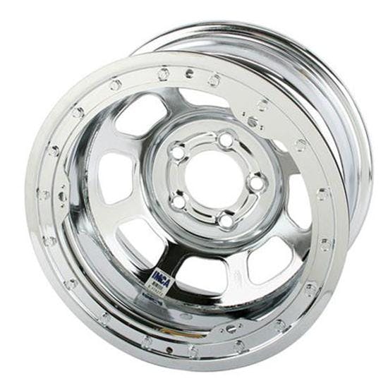 Bassett Chrome D-Hole 15 Inch Wheel, 15x8, 5 on 4-3/4, Beadlock