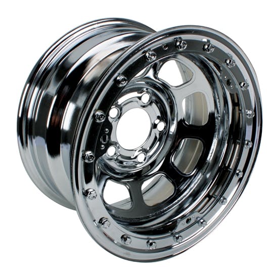 Bassett Wissota Certified 15 Inch Wheel, Beadlock, 15x8, 5 on 5, Chrome