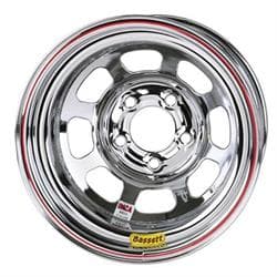 Bassett Chrome 15 Inch Wheel - 15x8, 5 on 5 D-Hole, Non Beadlock