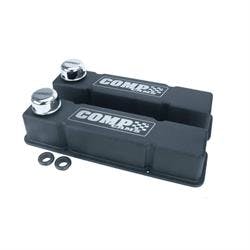 COMP Cams 280 Black-Wrinkle Powdercoated Tall Valve Covers, SBC, Pair