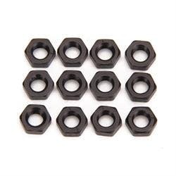 Black Aluminum Jam Nuts, 1/4-28 Thread, 12 Pack