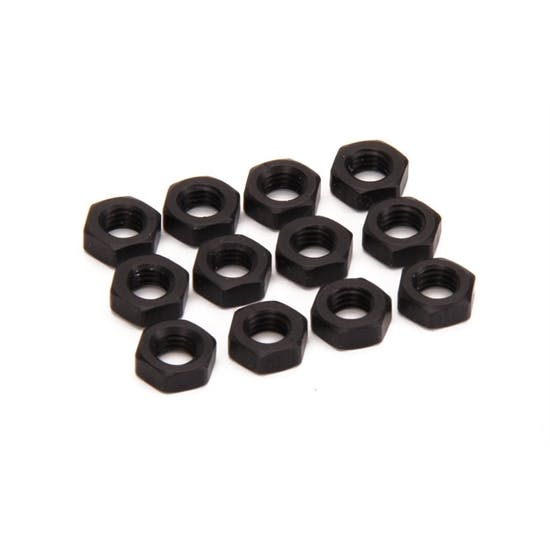 Black Aluminum Jam Nuts, 1/2-20 Thread, 12 Pack
