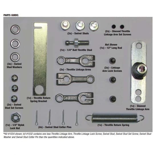 Edelbrock 1032 94 Carb Throttle Linkage Rod Kit, Dual Carb, Standard
