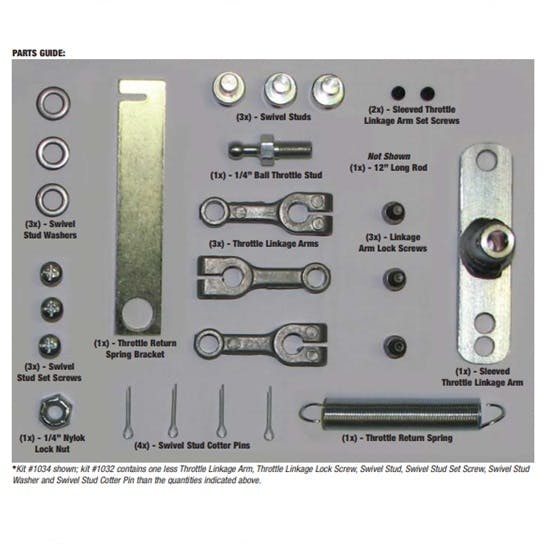 Edelbrock 1034 94 Carb Throttle Linkage Rod Kit, Triple Carb, Standard