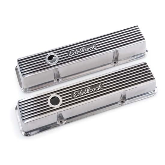 Edelbrock 4262 Elite Series Valve Cover Set, Small Block Chevy 