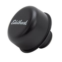 Edelbrock 4403 Oil Breather Cap, Steel, Black, Push-In 