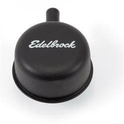 Edelbrock 4413 Oil Breather Cap, Round, Steel, Black, Push In 