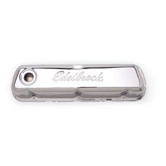Edelbrock 4460 Signature Series Chrome Valve Cover Set, SB Ford 