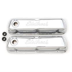 Edelbrock 4460 Signature Series Chrome Valve Cover Set, SB Ford 