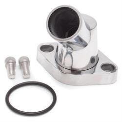 Edelbrock 4817 Polished Aluminum Water Neck, Straight, 45 Degree