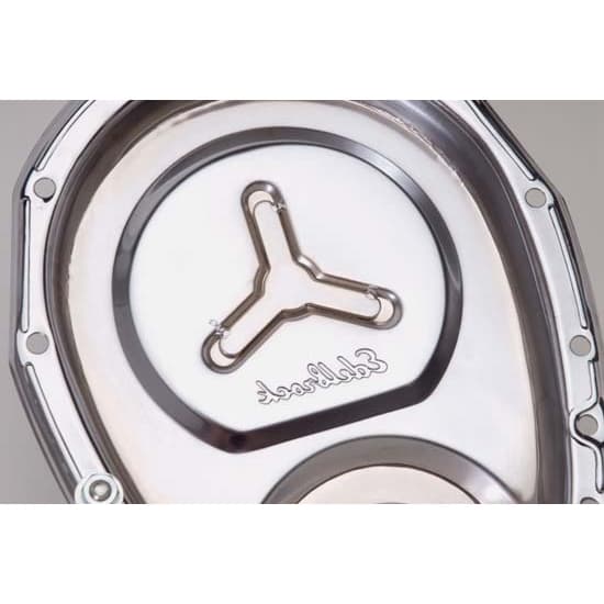 Edelbrock 4860 Chrome Timing Cover, Steel, Small Block Chevy 
