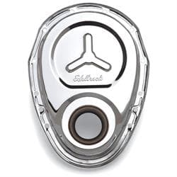 Edelbrock 4860 Chrome Timing Cover, Steel, Small Block Chevy 