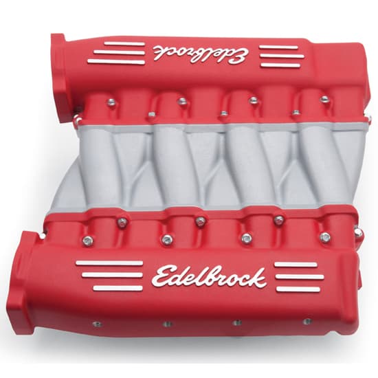 Edelbrock 7141 Cross-Ram LS3 Manifold, Red