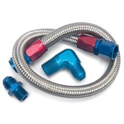 Edelbrock 8122 Stainless Steel Braided Fuel Lines, 22 Inch, Kit 