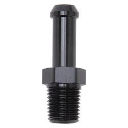 Edelbrock 8191 Pipe to Hose Barb Fitting, 3/8 to 1/4, Black Anodized