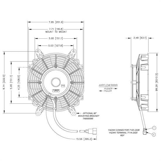 Maradyne M083K Reversible "S" Blade Cooling Fan, 8 Inch
