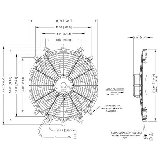Maradyne M162K Reversible "S" Blade Cooling Fan, 16 Inch