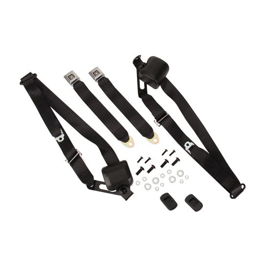 Morris MCSB1-9-BK-BS 3-Point Seat Belt Kit, 68-73 Chevelle, Bench