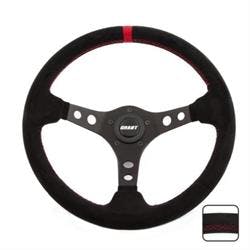 Grant 695 Suede Series Steering Wheel, 13-3/4 Inch, Black/Red