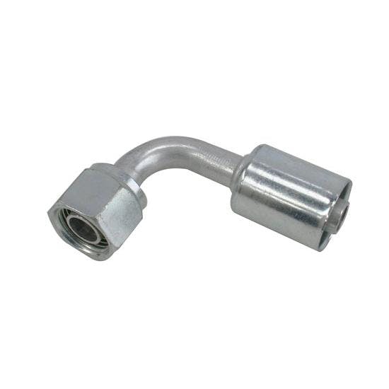 Crimp-On A/C O-Ring Fitting, 90 Degree, -10 AN