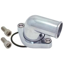 Spectre 4933 90 Degree Water Neck, Pol Billet Aluminum, Chevy, Each
