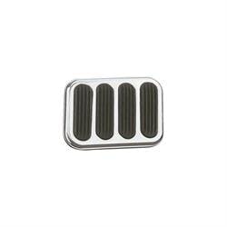 Lokar SG-6017 X-Large Steel Brake Pedal Pad w/Rubber Inserts, Chromed