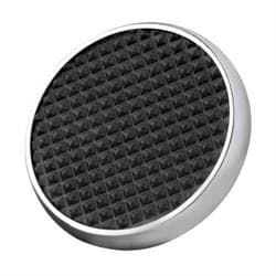 Lokar SPO-6071 Chrome Round Steel Brake/Clutch Pedal Pad with Rubber
