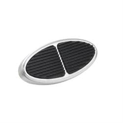 Lokar BAG-6107 Standard Oval Billet Aluminum Brake Pedal Pad, Brushed