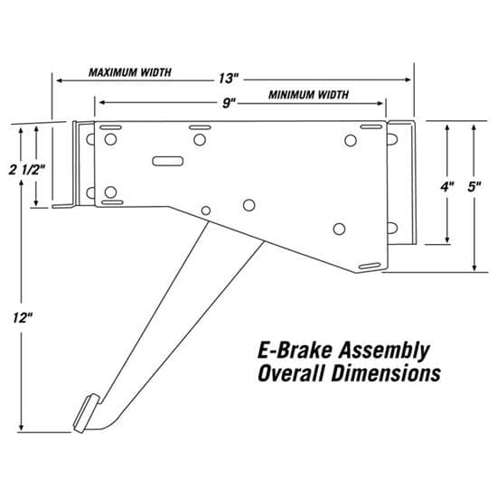 Lokar EFB9000 Under Dash Emergency Brake Foot Pedal, Brushed Aluminum
