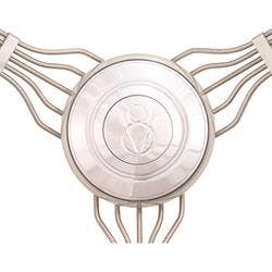 Lecarra 3465 Domed Horn Cover, Banjo Wheels, V-8 Logo, Polished