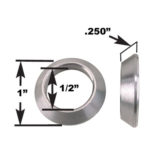 Steel Cone Spacers for Rod Ends, 1/2 "