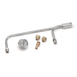 Mr Gasket 1576 Fuel Line w/Gauge, Demon Carbs, Chrome
