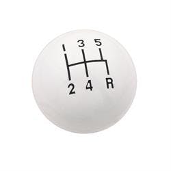 Mr Gasket 9619 Shifter Knob, 5,Speed, Classic, Round, White