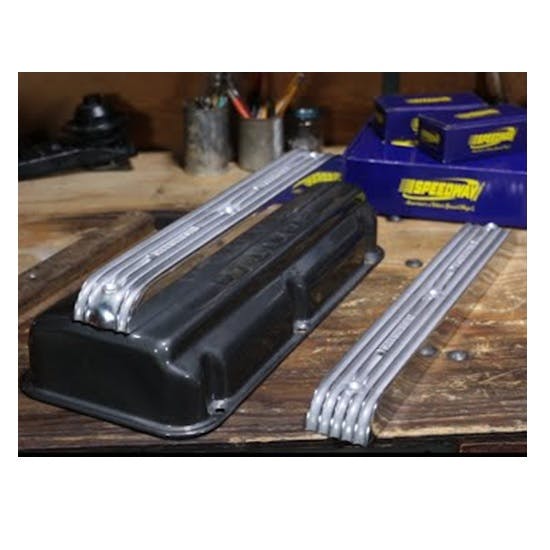 Offenhauser 1189 Red Ram Hemi Finned Valve Cover Caps