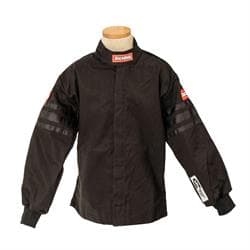 RaceQuip Youth Racing Suit Jacket, SFI-1, Black/Stripes