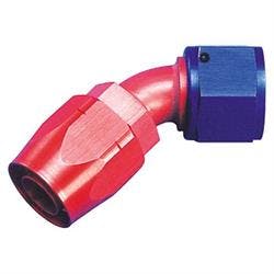 Aeroquip FBM1022 45 Degree Hose End Coupler Fitting, Red/Blue, -6 AN