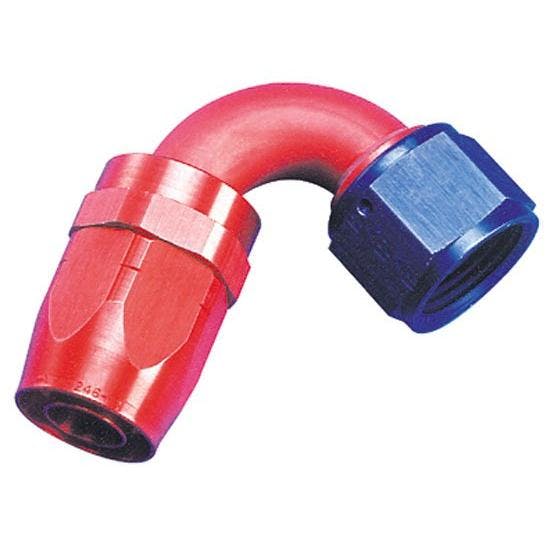 Aeroquip FBM4042 Hose End Coupler Fitting, 120 Degree, Blue/Red, -6 AN