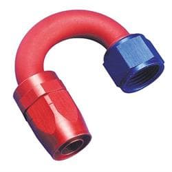 Aeroquip FBM4062 Hose End Coupler Fitting, 180 Degree, Blue/Red, -6 AN