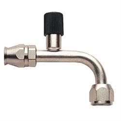 90 Degree Nickel Plated AC Fitting, O-Ring Pilot w/ Port, -8 AN