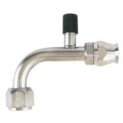 90 Degree Nickel Plated AC Fitting, O-Ring Pilot w/ Port, -10 AN