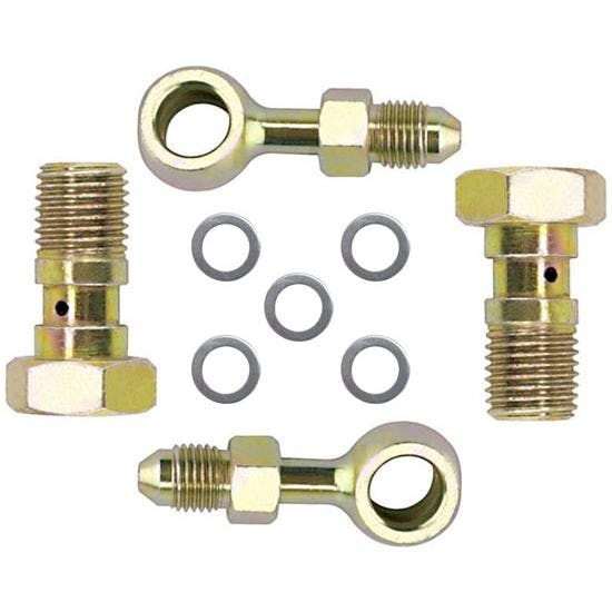 Banjo Brake Fitting Kit, 10mm-1.5 to -3 AN