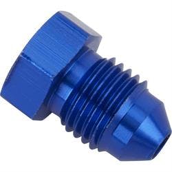 Anodized Aluminum -3 AN Flare Plug Fitting, Blue