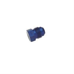 Anodized Aluminum -4 AN Flare Plug Fitting, Blue