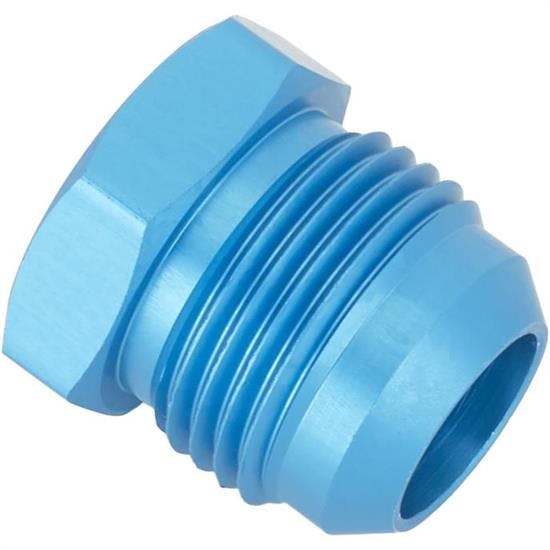 Anodized Aluminum -12 AN Flare Plug Fitting, Blue