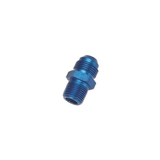 Blue Straight AN16 Flare Adapter to 3/4 Inch Aluminum Pipe Fitting